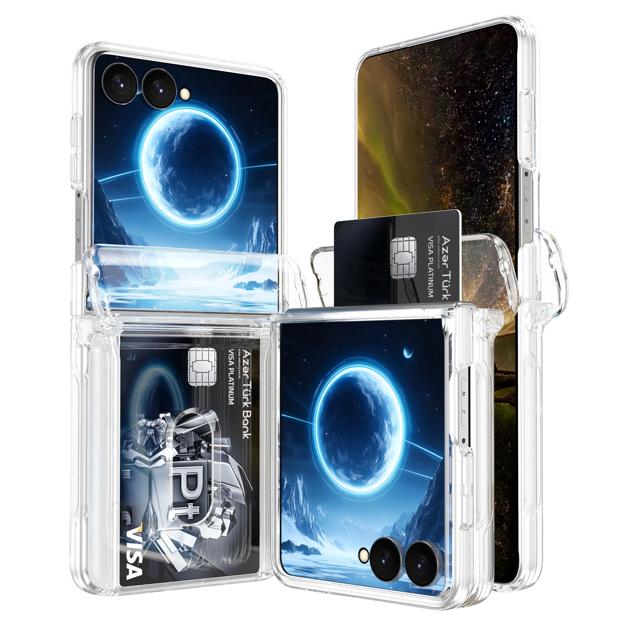 Enhanced Anti-Drop Shockproof Protective Phone Case with Card Holder and Hinge Full-Pack Design