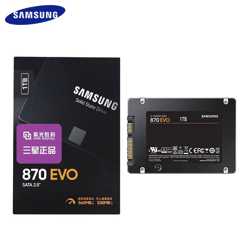 Originale Samsung 870 Evo Sataiii Ssd 250G 500G 1Tb 2Tb 4Tb Sata3 Disco Rigido Interno A Stato Solido Da 2.5 Pollici Per Desktop Portatile