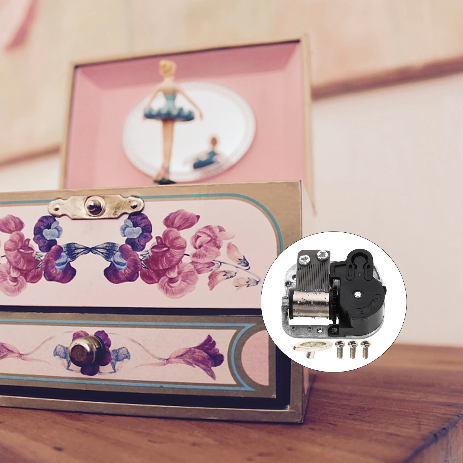 Hand Crank Clockwork Mechanism Music Box Movement Musical Boxes Parts Replacement Mechanism Wind Box Movement Music