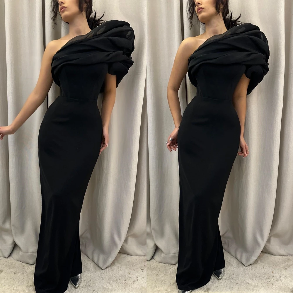 

Yipeisha Fashion Sizes Available One-shoulder Sheath Formal Ocassion Gown Floor Length Charmeuse Evening Dresses Saudi Arabia