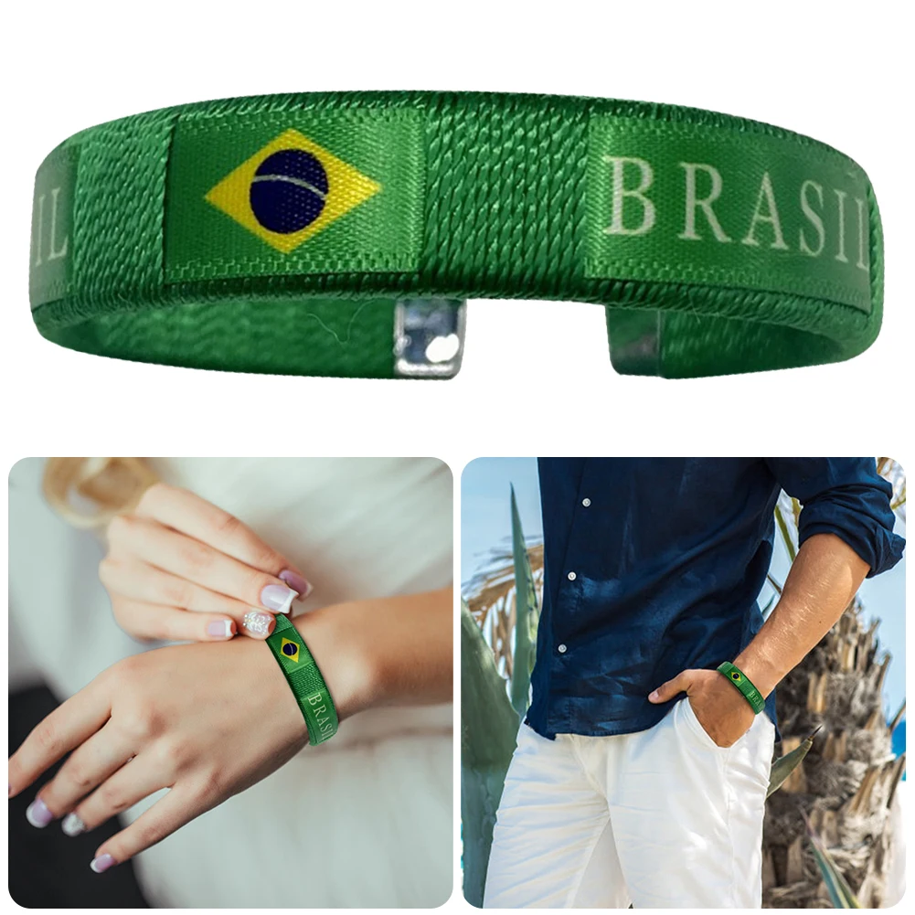 Country Flag Bracelet Diameter 65mm National Flag Style Bracelet Fashion Football Fans Wristband for Football Match Cheering