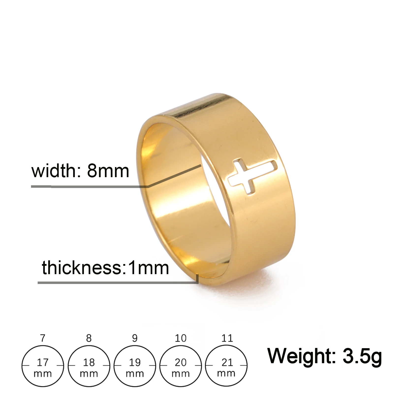 Bibelvers Hohlkreuz Frauen Fingerring Edelstahl Gold Stahl Schwarz Farbe Christian Jesus Männer Schmuck Geschenk Eheringe – Detail 7