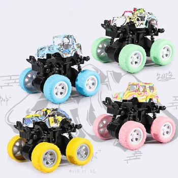 Children's Inertia-Powered Walking and Driving Car, Four-Wheel Drive Stunt Dump Truck, Gift for Boys and Girls 1