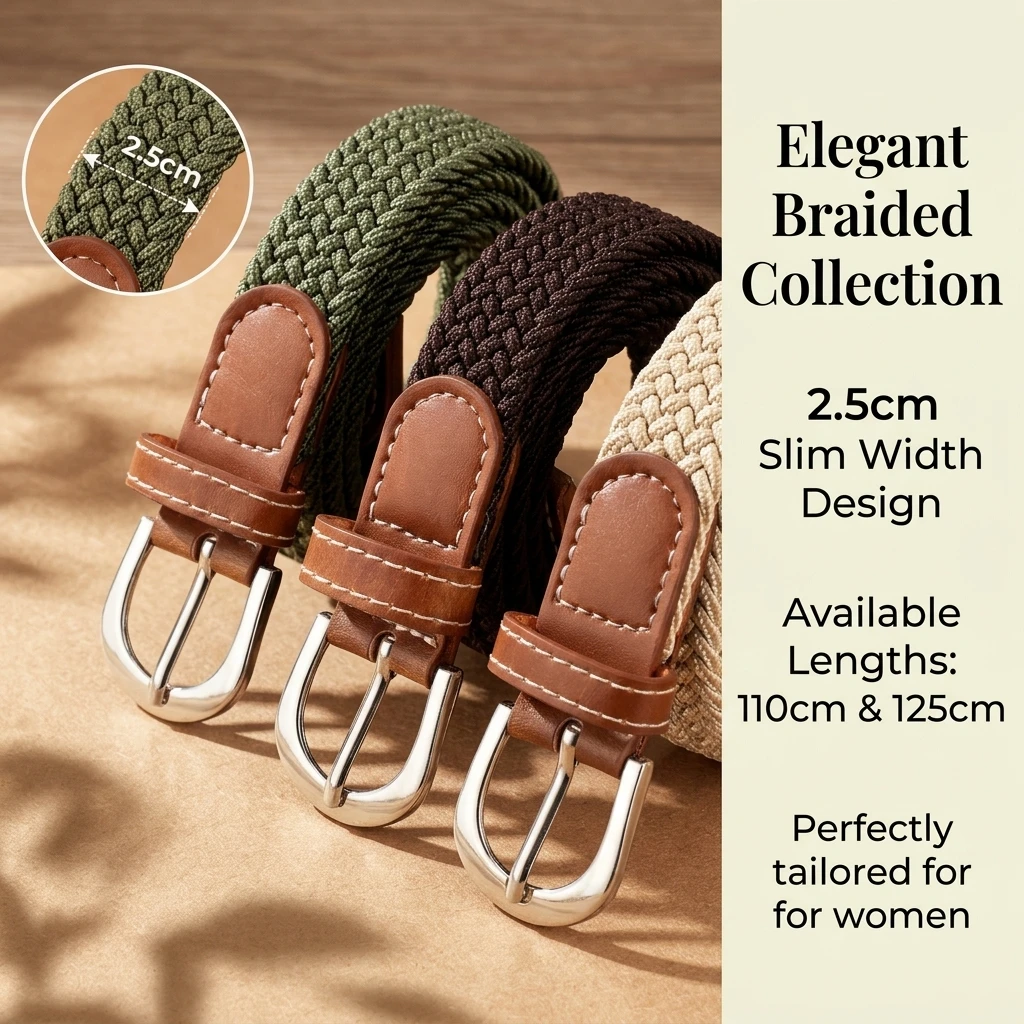 Women's elastic and elastic woven belt in one outfit, casual and versatile denim belt for men and women 1