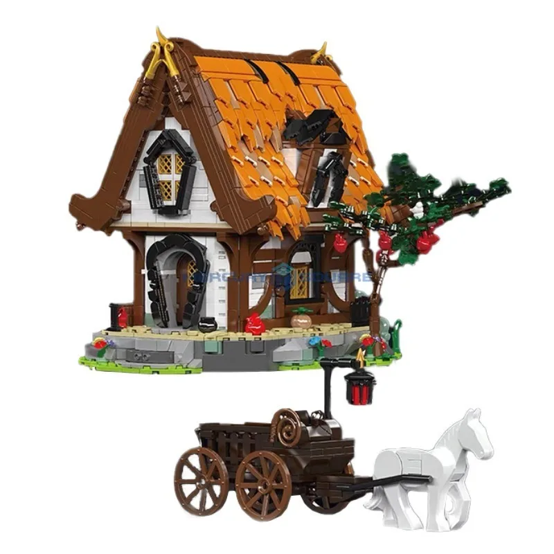 Log Cabin Model Building Blocks Moc 16054 Midage World Architettura Medievale In Legno Mattoni Idee Set Di Giocattoli Regalo Bambini Ragazzi Ragazze