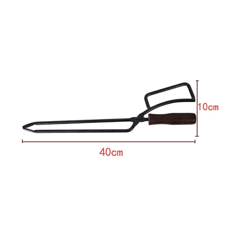 Barbecue Carbon Clips Spot Burning Tongs Duck Billed Non Hot Solid Wood Handle