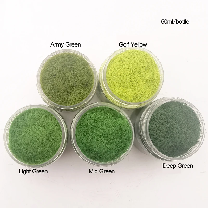 50ml 1.5/3/5/8mm Static Grass Powder Turf Flocking Nylon Materials Foliage Diy Landscape HO N Z Scale Railway Train Diorama Kits static grass powder