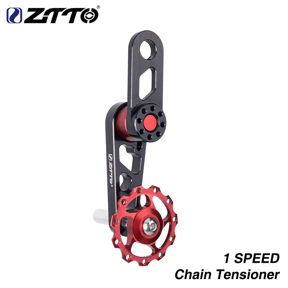 

ZTTO Bicycle Single Speed Chain Tensioner MTB Folding Bike 1 Speed Pulley Jockey Wheel Derailleur Chain Checker Chain Guide