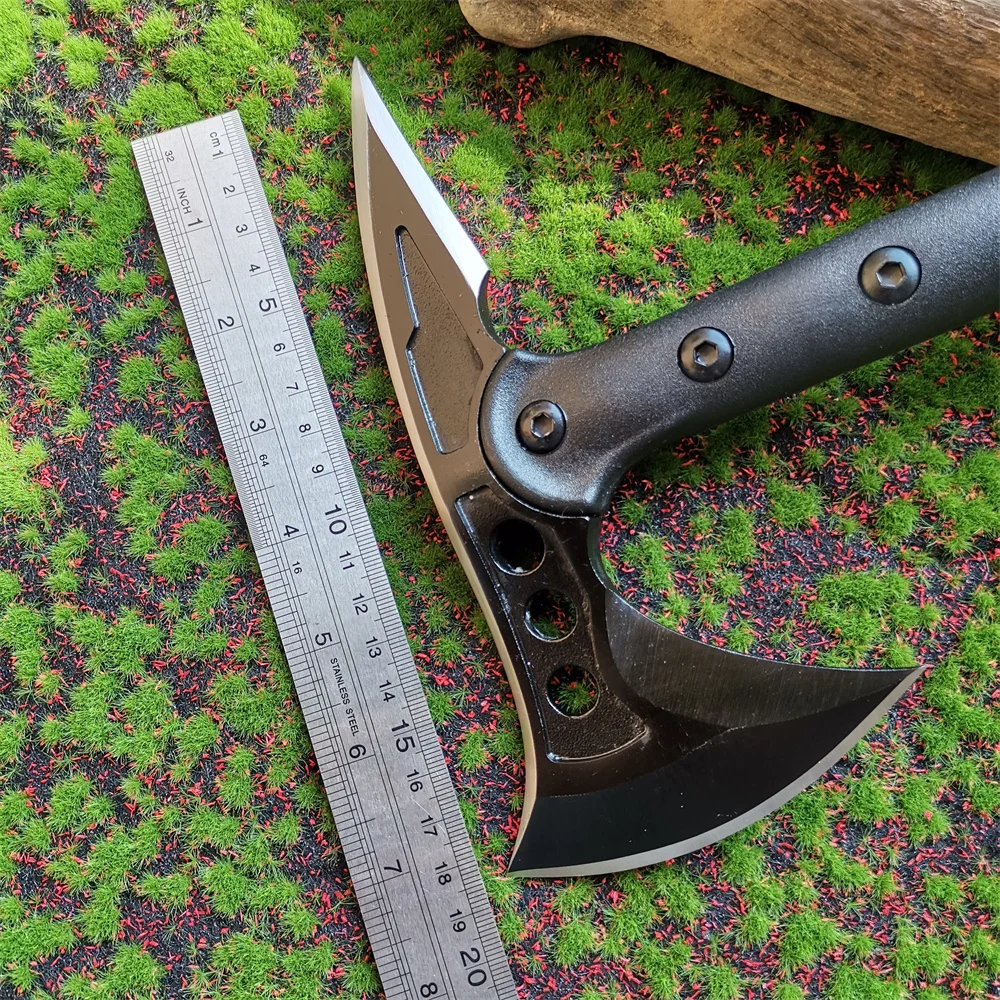 High Hardness 57HRC Stainless Steel Tactical Axe with Black Nylon Handle - Ideal for Outdoor Survival, Camping, Hunting, and EDC 3
