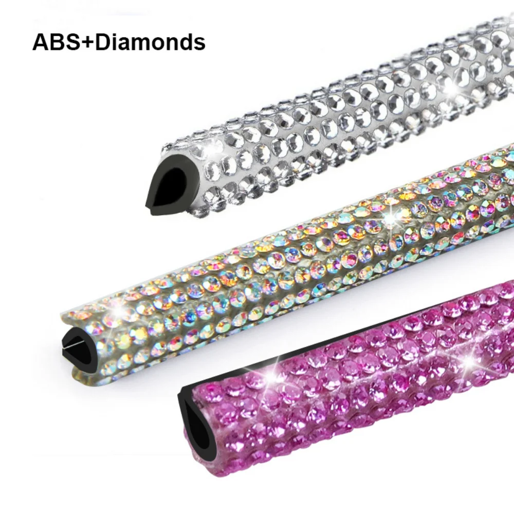 10 Bandes Décoratives Strass Pour Bouches D'Air Auto - Rose - Adhésif PVC