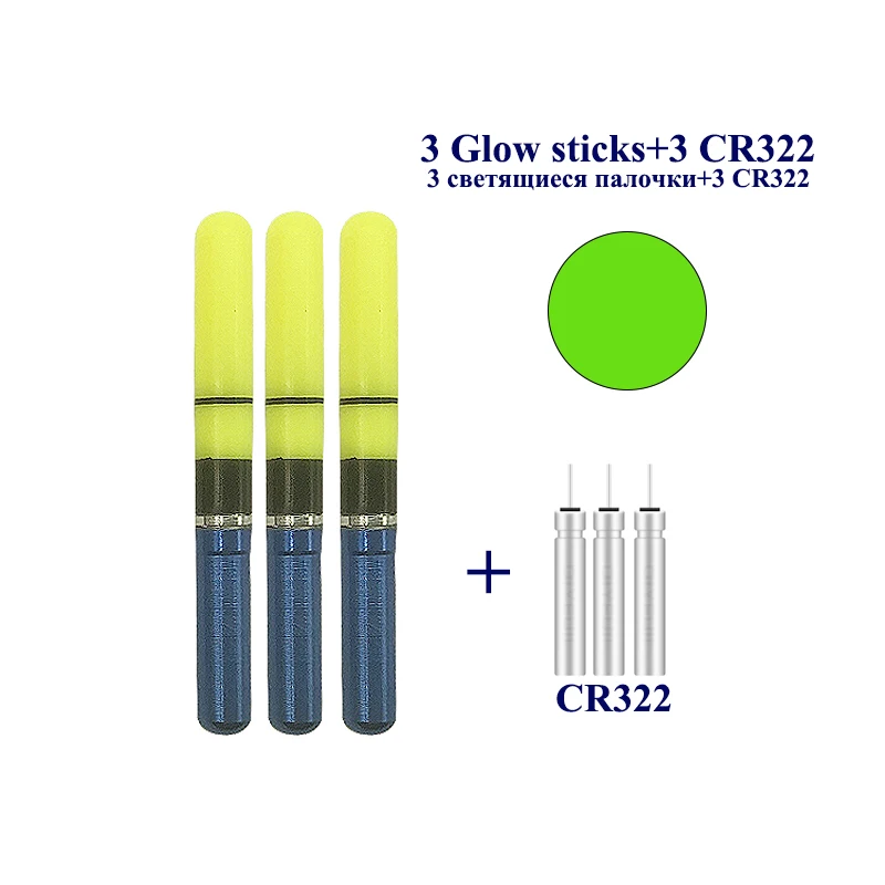 3 Pezzi Tipo Coreano Galleggianti Luminosi Glow Stick + 3 Cr322 Sea Fishing Lightstick Luminoso Stick Light Weighted Glow Sea Fishing Tool