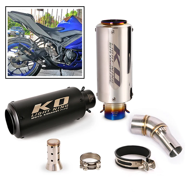 

Slip On Motorcycle Exhaust System Muffler Tail Pipe Escape Middle Connection Link Tube For Yamaha YZF-R3 R3 R25 Stainless Steel