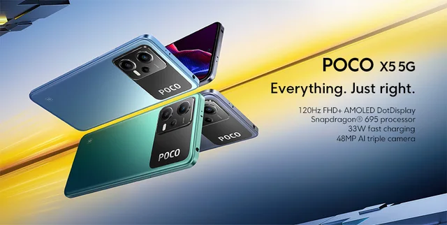 Global Version POCO X5 5G 128GB/256GB Cellphone 120Hz AMOLED DotDisplay  Snapdragon 695 NFC 33W Fast Charging 48MP Camera - AliExpress