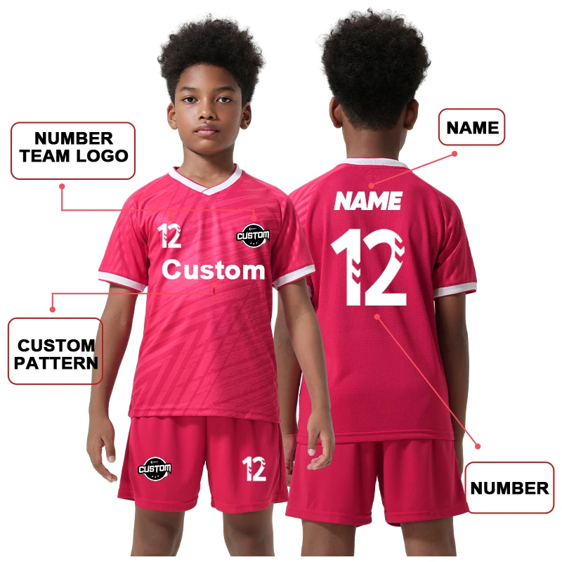 Football Jersey Set Soccer Uniform Polyester Boys Football Jersey Set