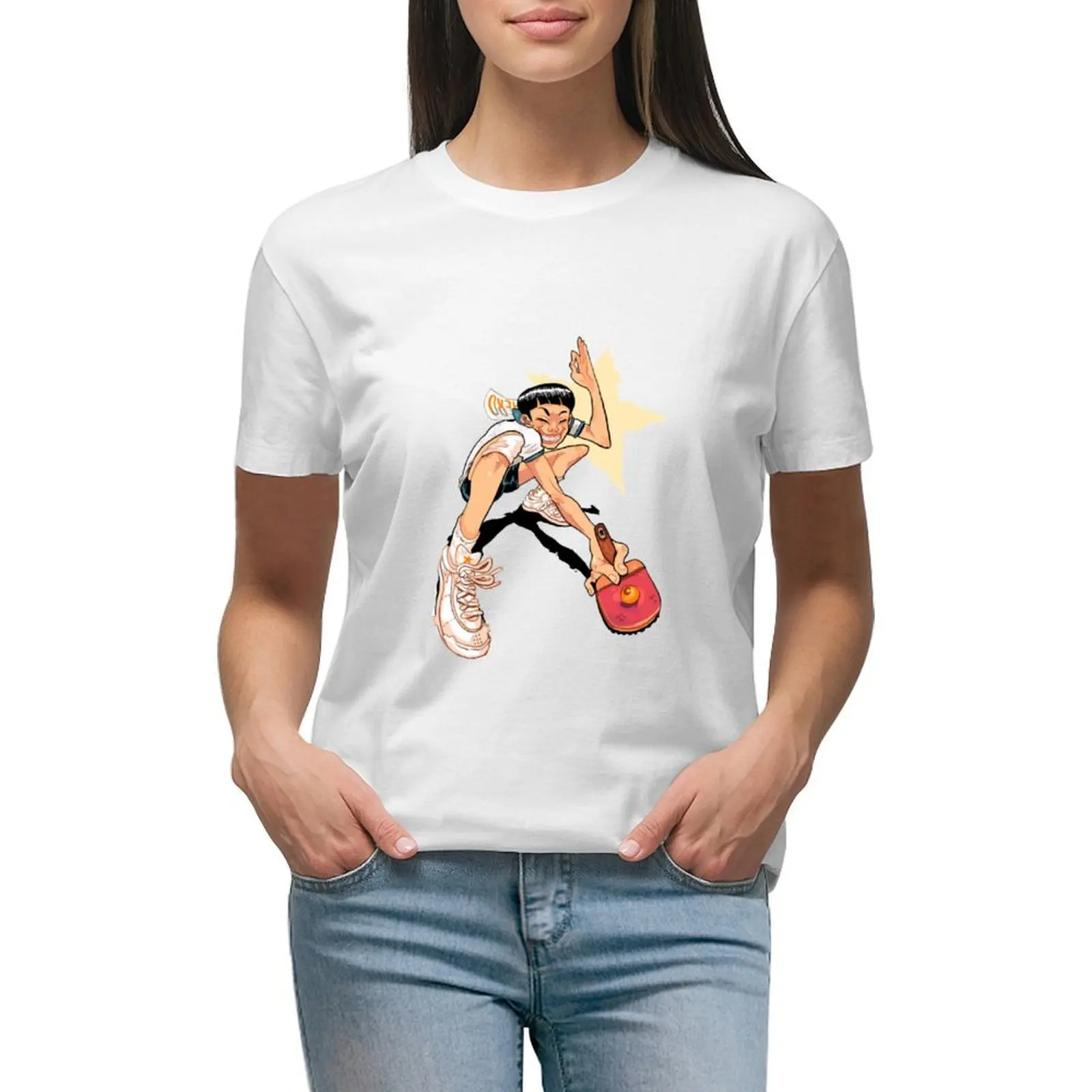 

Ping Pong the Animation T-shirt cute tops tops white t-shirt dress for Women sexy