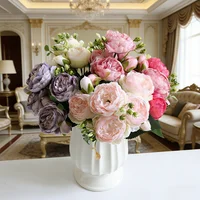 4PCS Artificial Flowers Silk Persian Peony Outdoor Garden Festival Wedding Bridal Bouquets Home Vase Table DIY Gifts Box Decor 2