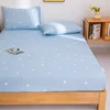 1PC Light Blue Heart Fitted Sheet, Cute Pattern Elastic Deep Pocket Bed Sheet, Sweet Bedding for Bedroom Decor