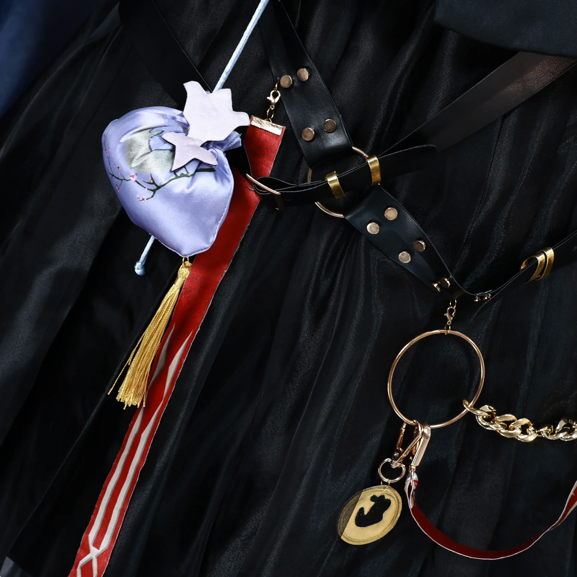 Fantasy Black Cloak Skirt Coat Cosplay Costume