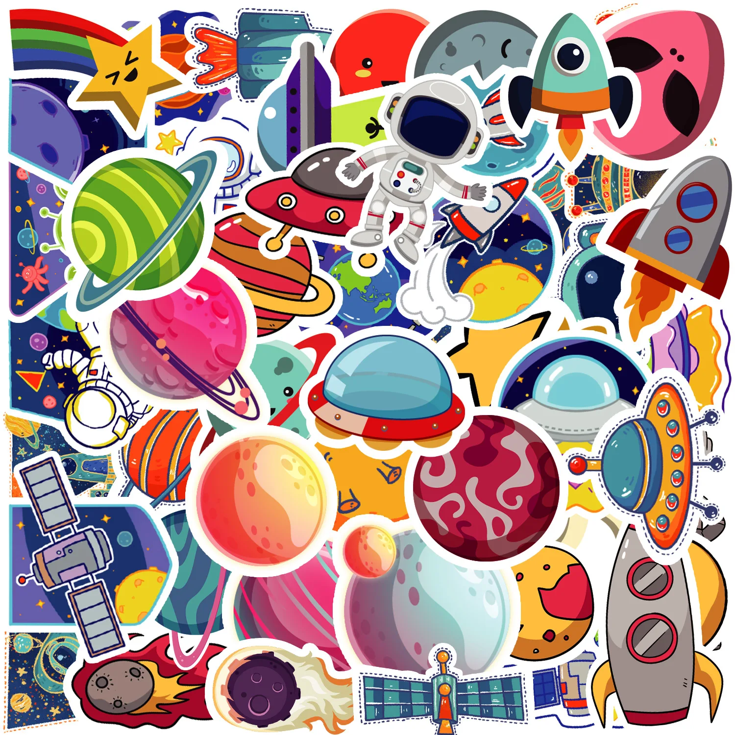 

2022new 50/100 Pieces/pack of Cute Universe Stickers for Kids Laptop Skateboard Kawaii Waterproof Cup Decorative Sticker