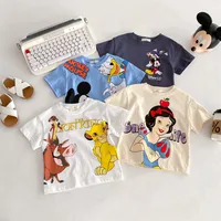 Summer Cool Short Sleeves Lion King Simba Trendy Cartoon Top Boys With Round Neck And Short Sleeves Children's Clothing 1