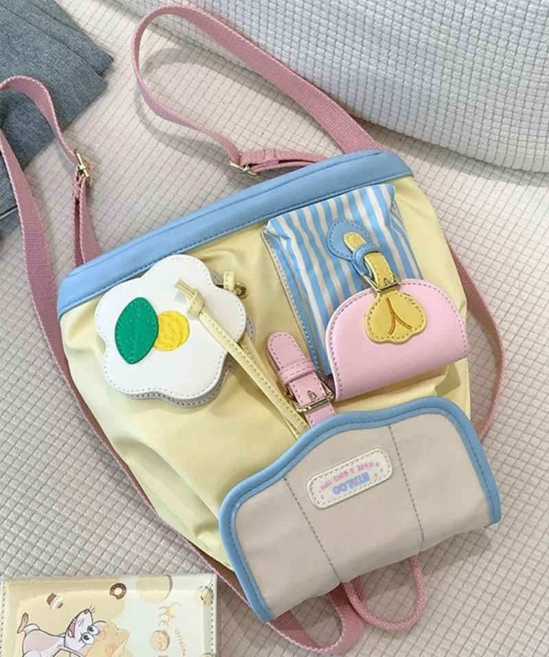 Personalized Mini Backpack 2023 New Travel Bag Cute Contrast Color Small Schoolbag Small Backpack Female Commuter 3