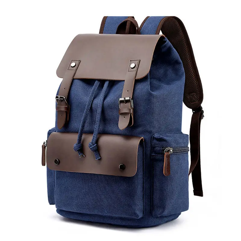 

Винтажный холщовый рюкзак для ноутбука, деловой вместительный дорожный ранец для студентов колледжей и школ