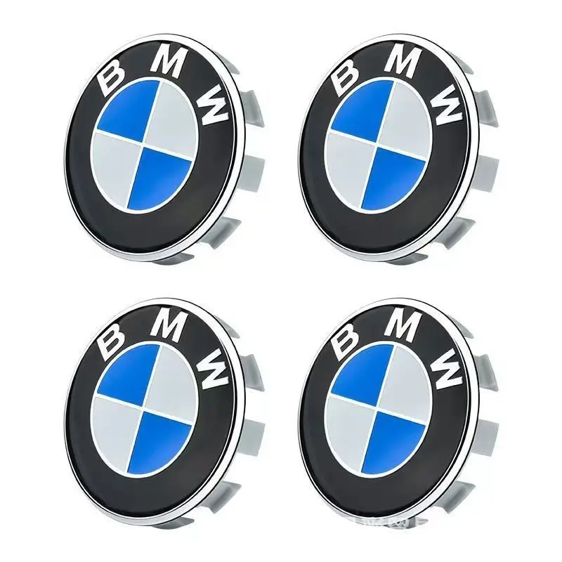 Wheel Hub Caps Wheel Hub Covers 4PCS BMW Wheel Center Caps 68mm 56mm Blue White Hubcap For BMW E46 E90 E30 F10 F30 X5 X3 E39 F25 E60 E91 E87 M Car Accessories