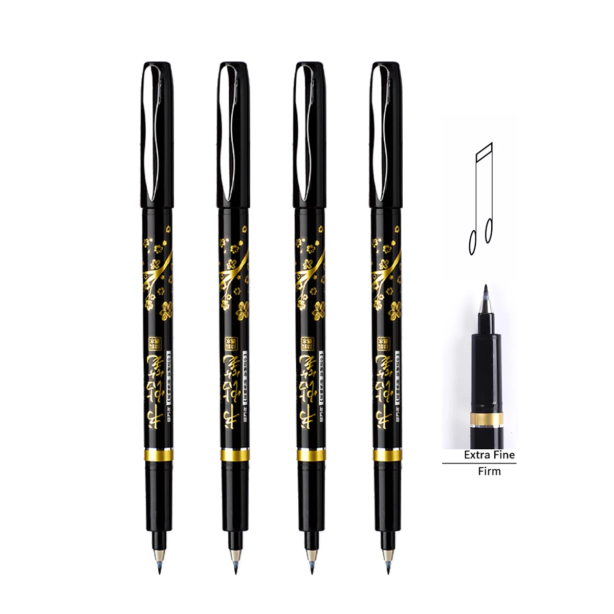 Eco-Friendly Refillable Calligraphy Brush Pen Set with Black Ink for Artistic and Everyday Use