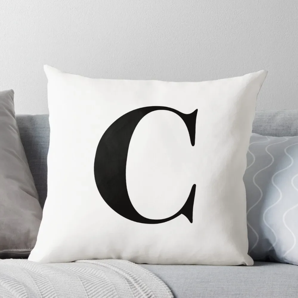 

Letter C: name initial Throw Pillow Decorative Cushions For Living Room Cushions Cover
