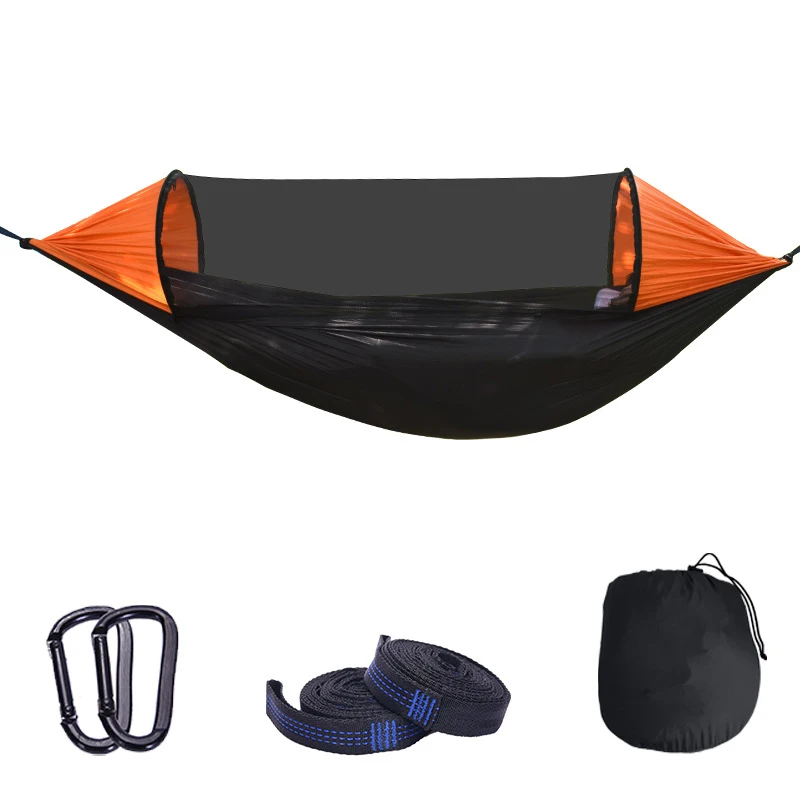 Large Camping Hammock Mosquito Net 2 Person Pop-up Parachute Lightweight Hanging Hammocks Tree Straps Swing Outdoor Hammock 