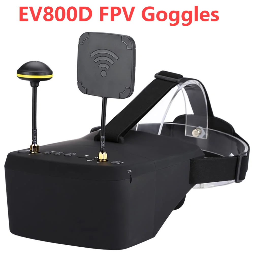 Lunettes FPV EV800D avec DVR 5.8G 40CH, casque vidéo 5 pouces 800x480 diversité, batterie 3.7V 2000mAh intégrée - AliExpress