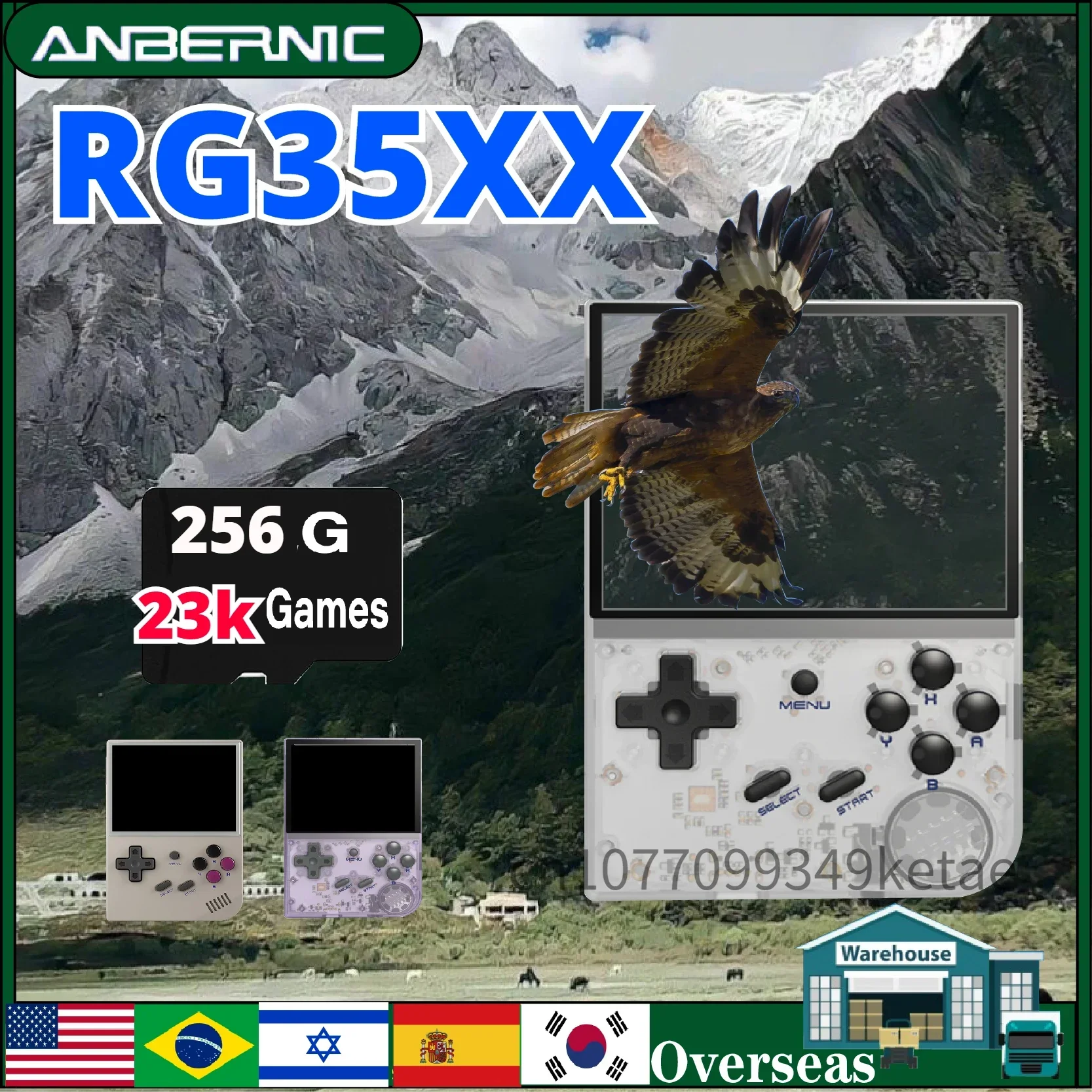 Anbernic Rg35Xx Console Di Gioco Portatile Portatile Schermo Ips Supporto Per Slot Per Schede Doppie Gamepad Uscita Hd Tv 256G Sistema Linux Regalo