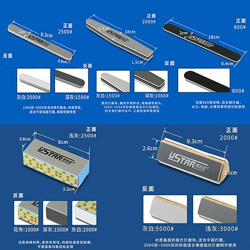 Hobby Model making sanding set Sanding to Polishing Set 5 size combinations For DIY miniature model making