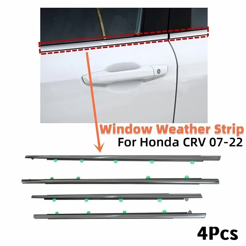 4PcsCarWindowWeatherStripWaterproofChromePressureStripSealing