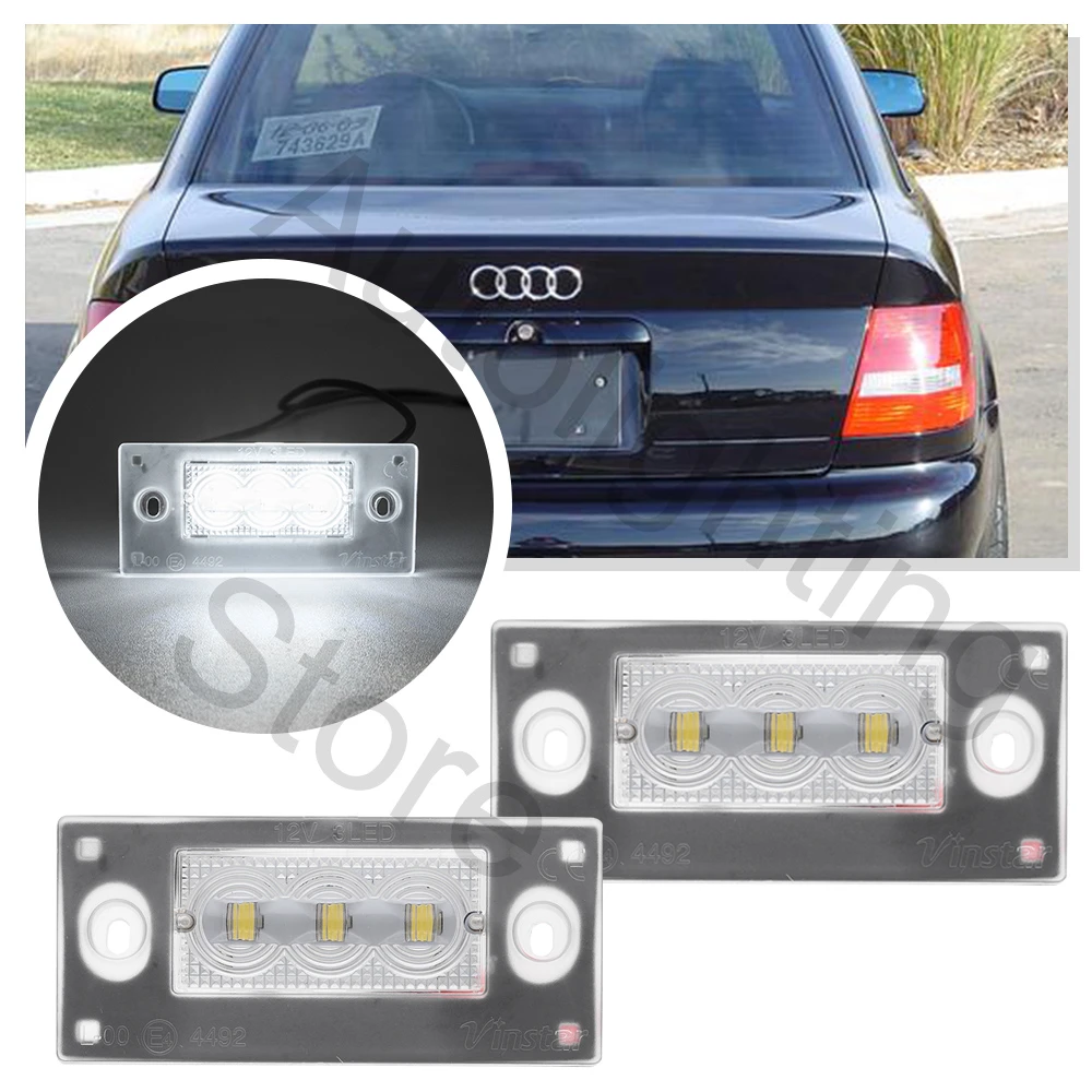 2PCS LED License number Plate Lights For Audi A3 8L S3 LCI 2000 2001