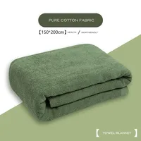 WOSTAR Summer army green towel cotton quilt nap blanket soft bedspread air conditioning cool thin comforter luxury bedding 150 5