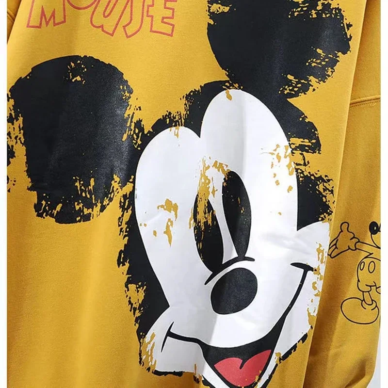 Disney Cartoon Mickey Mouse Print Sweatshirt Women Clothing Girl Coat Long Sleeve Tops Streetwear Spring Autumn Thin Lady Jacket women sweatshirt