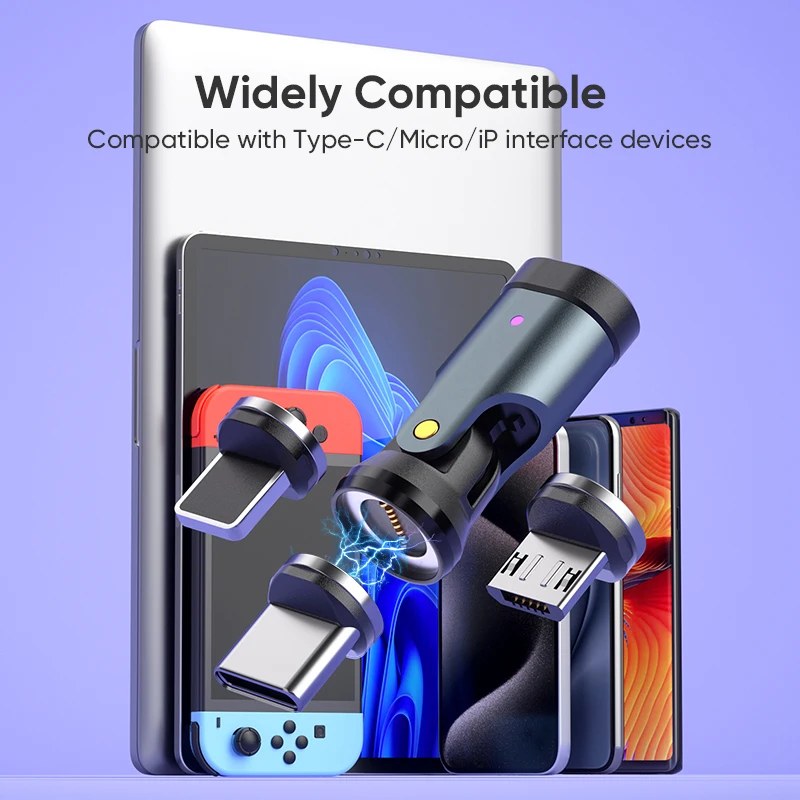 Magnetic 540° USB-C OTG Adapter with PD3.1 240W Fast Charging