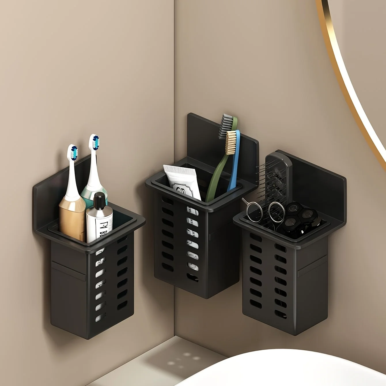 Plastic Wall-Mounted Drain Storage Rack Cosmetics Storage Box Chopstick Holder Pen Holder Kitchen Multifunctional Kitchen Basket 5