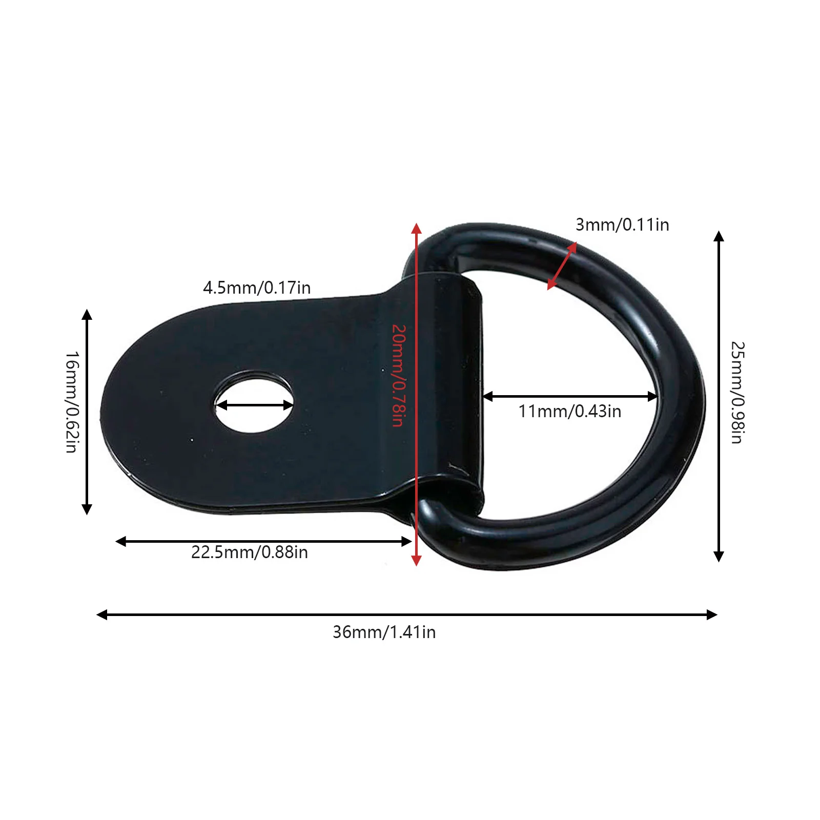 Cargo Tie Down Ring 10pcs D Shape Pull Hook Tie Down Anchors Ring Iron Cargo Tie Down Ring for Truck Trailers RV Boats Accessories