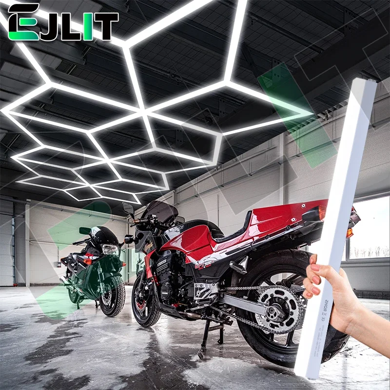 2.4X5.5M Mostra Personalizzata Auto Dettagli Luci Garage Officina Led Luce Poligonale Luce Geometrica Fiocco Di Neve
