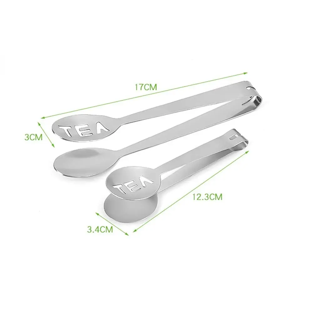 12.3/17cm Stainless Steel Tea Bag Clip Tongs Teabag Squeezer Tea Leaf Strainer Holder Grip Spoon Mini Sugar Lemon Ice Cube Clip