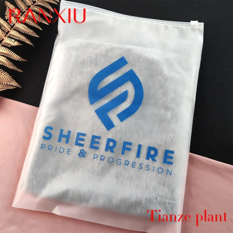 Printed T Shirt Plastic Zip Lock Bag Resealable Matte Frosted Zipper Bags for Clothing Packaging