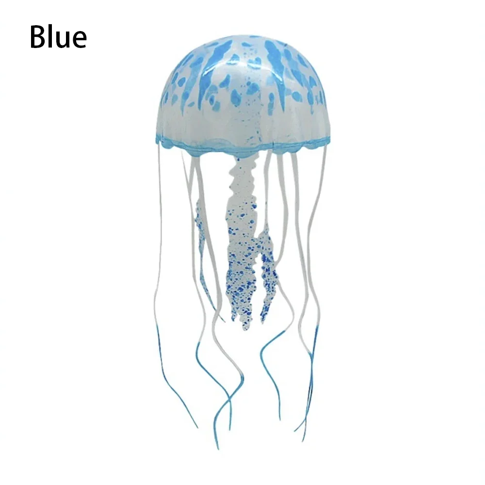 Luminescent Silicone Jellyfish Aquarium Decor - Glowing Floating Ornament for Underwater Landscaping