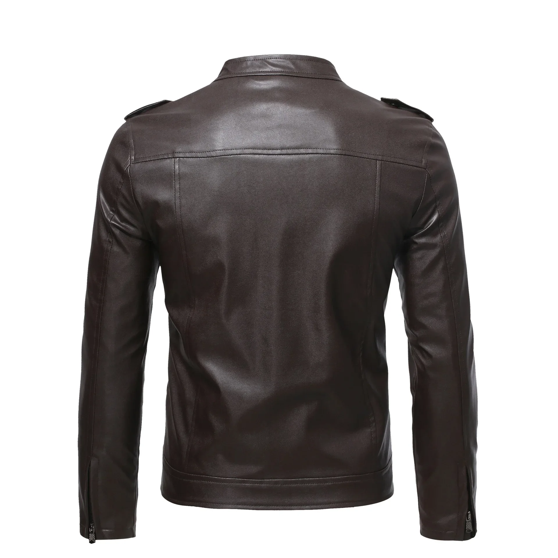 Fashionable Men's Biker Leather Jacket Autumn Winter New Arrival Casual European Size Comfortable Soft Real Leather Coat - 3