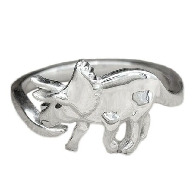 Adjustable Rings Dinosaur Dragon Stegosaurus Animal Rings Finger Jewelry Gift for Women Girls Punk Fashion Ring
