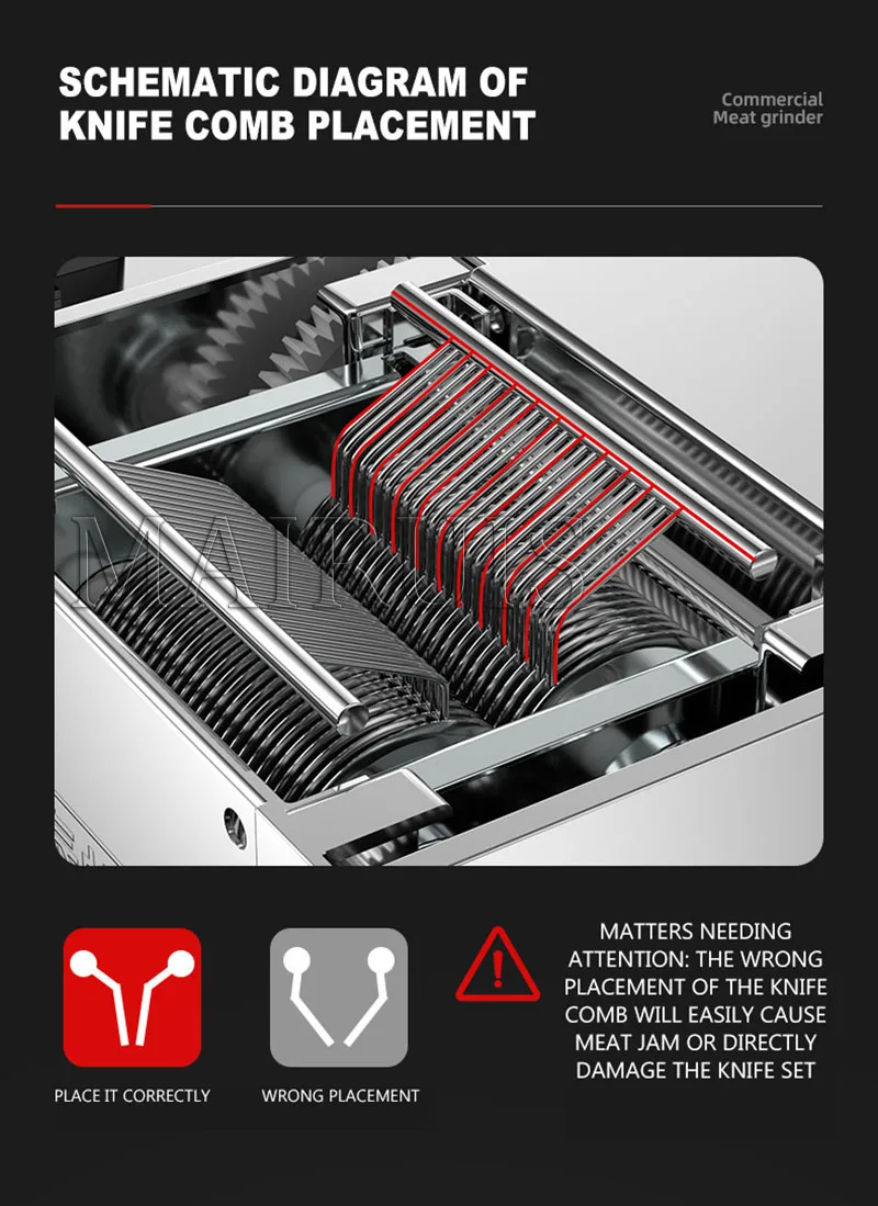 Description Picture 5 of itemCommerce Meat Vegetable Cutter Machine Electric Multifunction Stainless Steel Shred Knife  Food Slicer