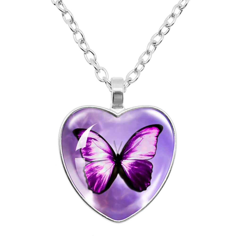 Collana con ciondolo a forma di cuore a forma di farfalla retrò di moda personalizzata gioielli regalo di compleanno da donna regalo creativo fatto a mano  36