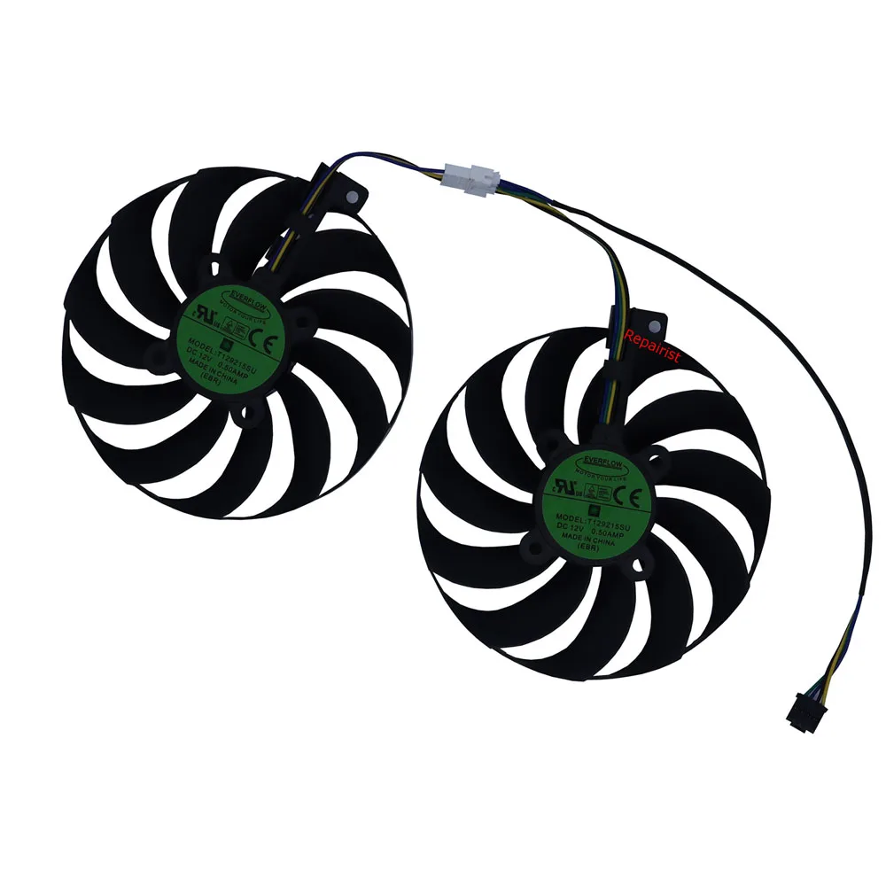 Coolerventilador de Placa de Vídeo Gráficas para Asus rx 5600 xt 5600xt Dual Evo oc para Asus Rx5700xt rx 5700 xt Dual Evo Ocsubstituir Fdc10u12s9-c Pld10010s12hh Unidades Conjuntot129215su4pinvga - Imagem 6