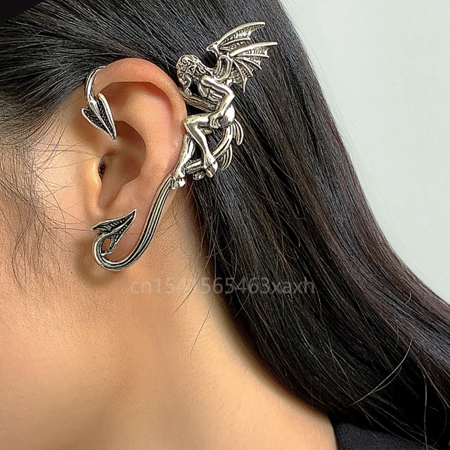 2Pcs clip on earrings for men Elf Clips Earrings Halloween Earrings Clip
